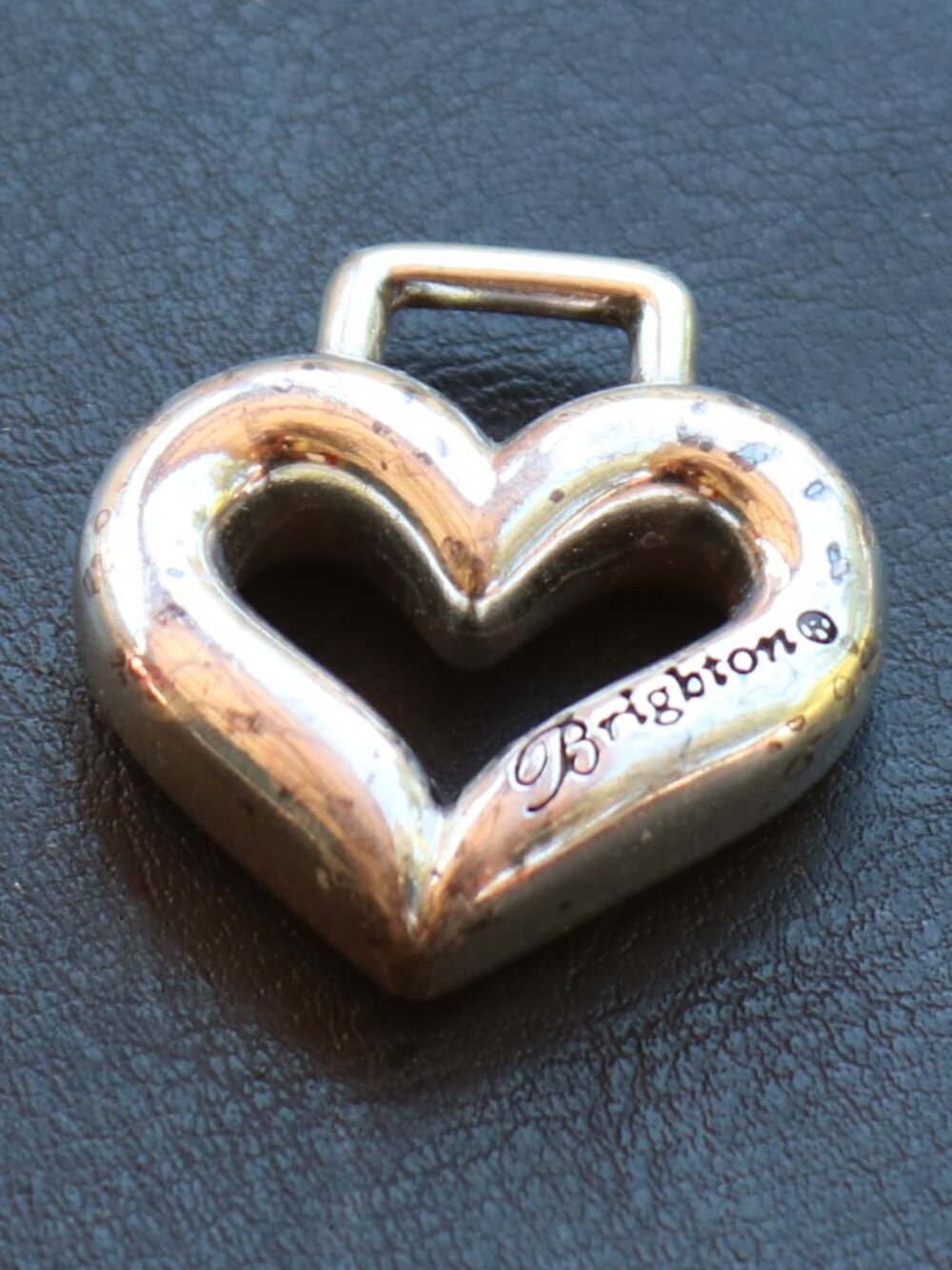 Brighton Open Heart Silver Loop Charm/Key Fob